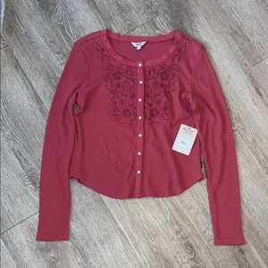 New Wrangler Retro Pink Top waffle print pearl
Snaps size 2xl button up western